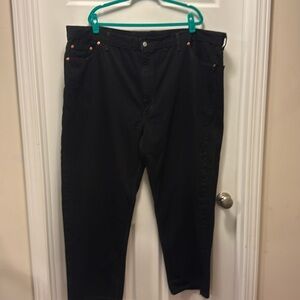 Levis 550 Jeans Mens 52x30 Black Denim Relaxed Fit Tapered Leg Casual